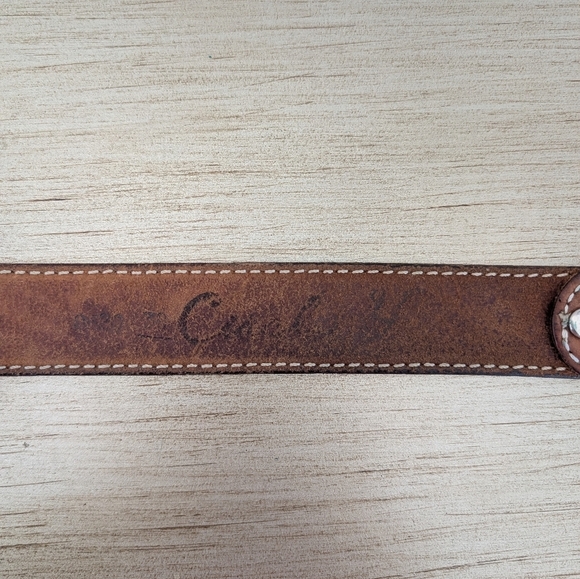 Vintage Handcarved Leather Horse Belt Buckle With Silver Tip Alpaca Mexico 38 - Picture 6 of 7